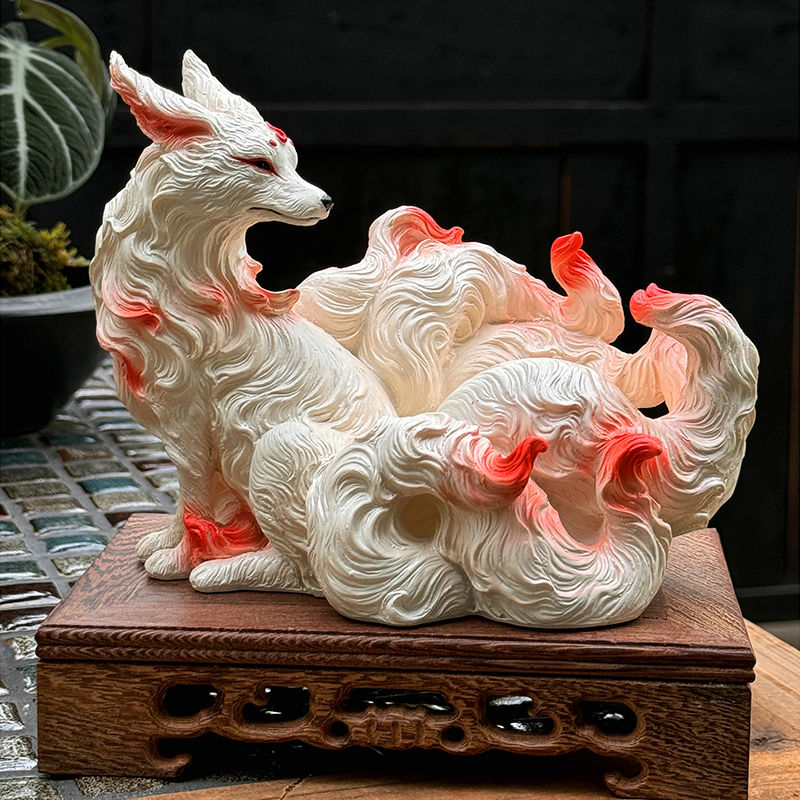 Resin Art For Anniversary Gift - Ornamenti Volpe a Nove Code, Statua