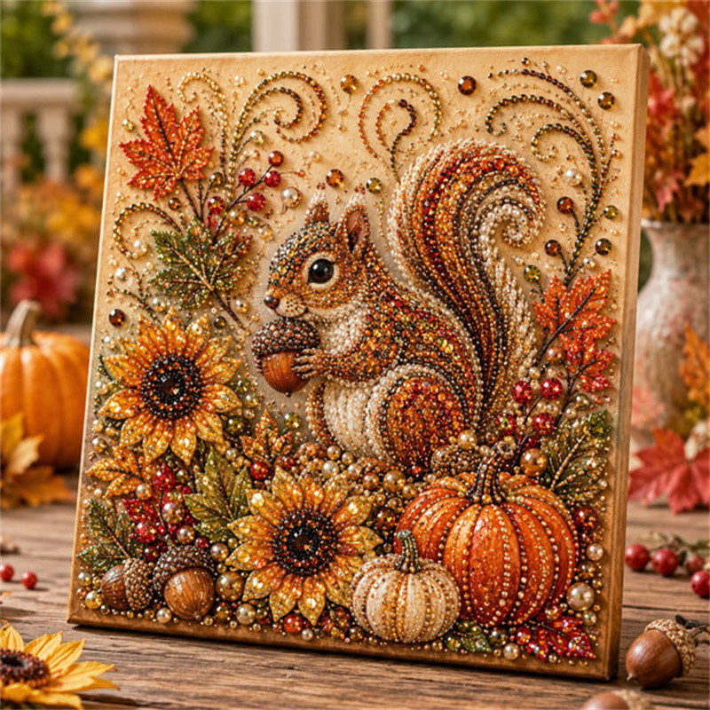 Resin Art For Beginner - Kit Pittura Diamante Perle Autunnali, Kit