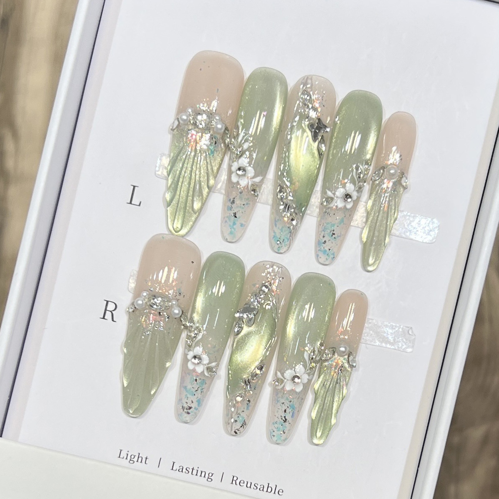 Resin Art Flowers - 10 pezzi di punte per unghie