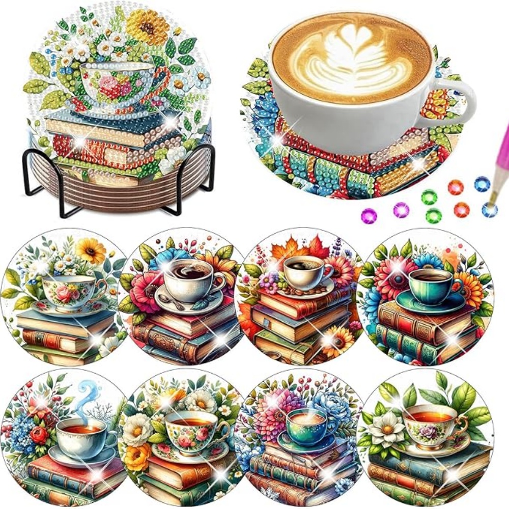 Resin Art For Beginner - Set di 8 Sottobicchieri con Supporto