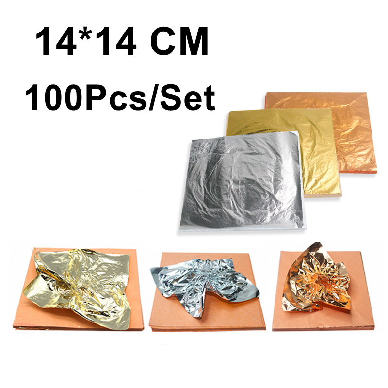 Gold Leaf Foil - 14x14 cm 100 pezzi oro lucido