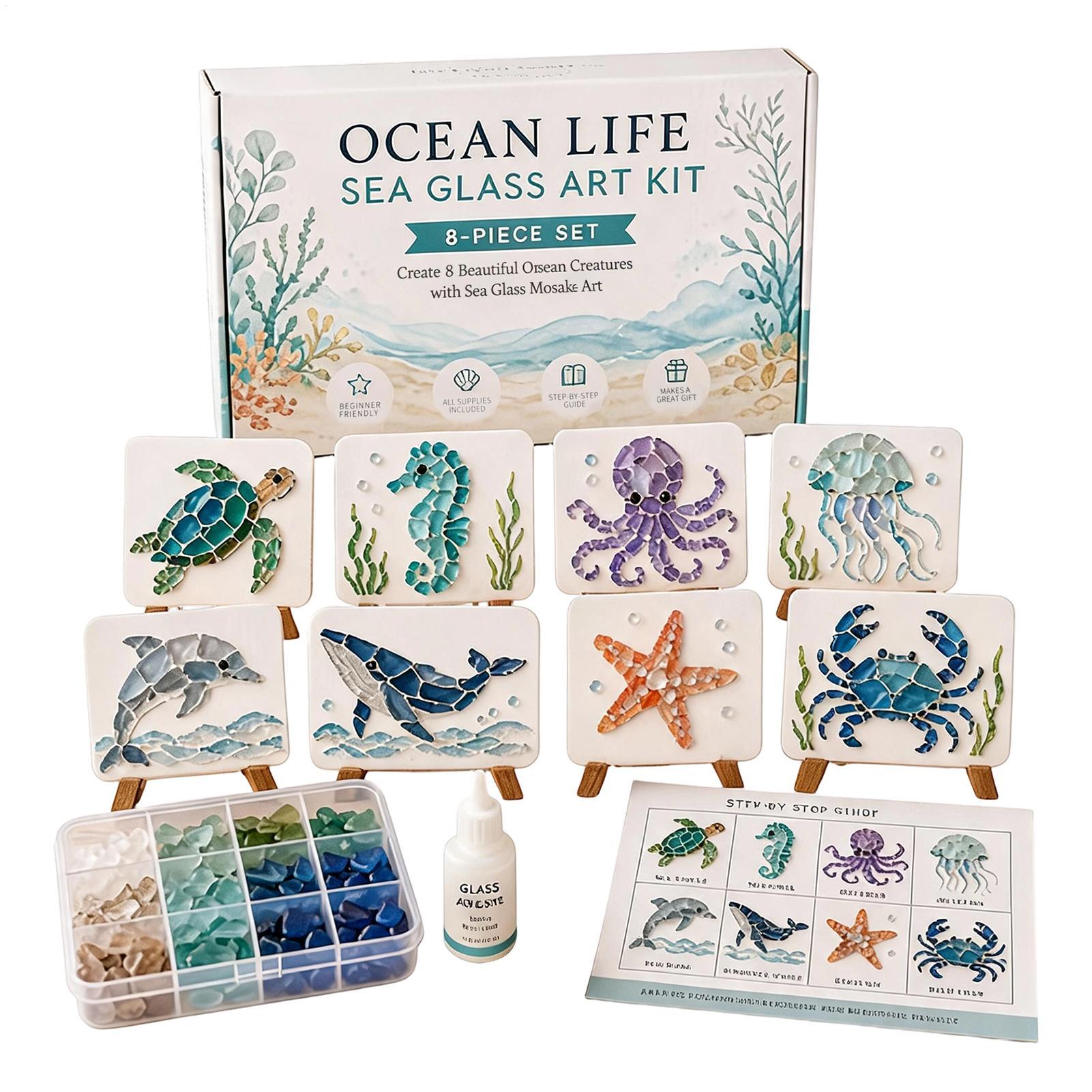 Resin Art Ocean - Set Artistico Fai-da-te Mosaico in Vetro