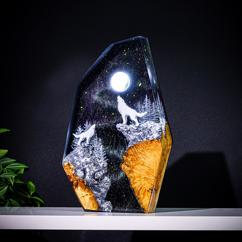 Resin Art Decor - Lampada da Tavolo in Resina a