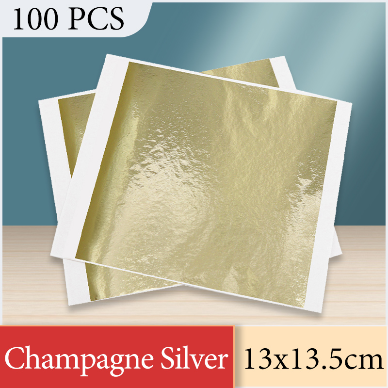 Gold Leaf Foil - 13x13,5 cm Champagne Foglio d'argento Carta