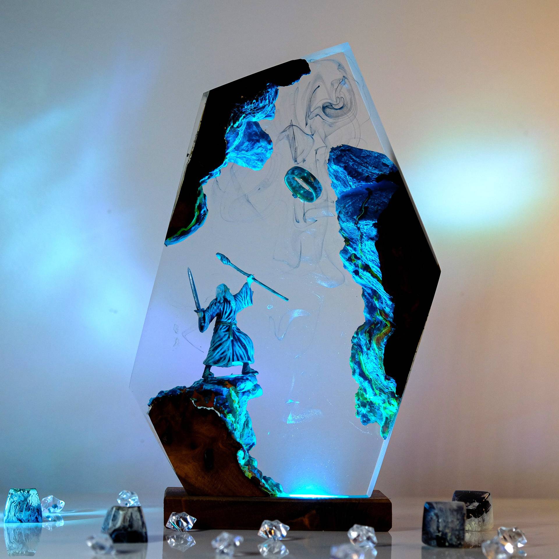 Resin Art Things - Lampada da Tavolo in Resina con