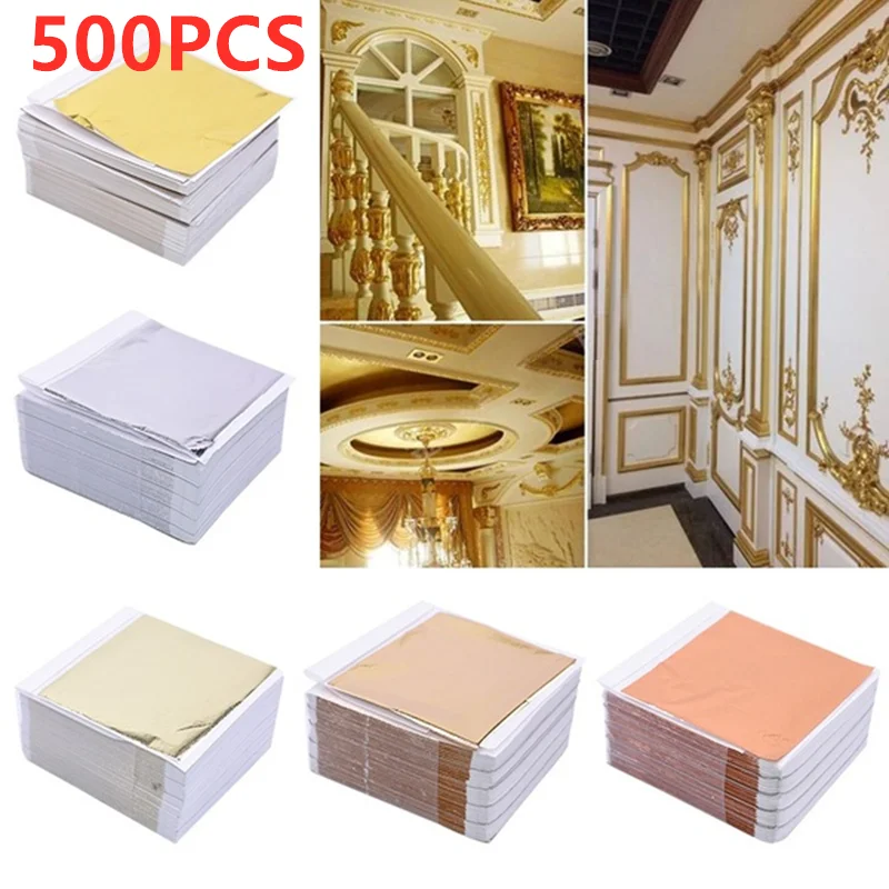 Gold Leaf Foil - 500 fogli imitazione oro argento lamina