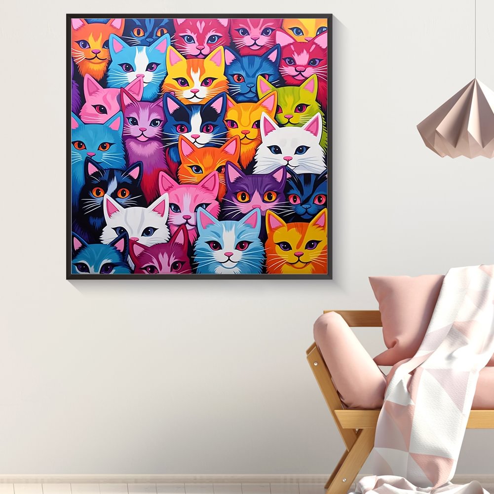 Resin Art Baby - Pittura diamante Famiglia Colorata Baby Cat