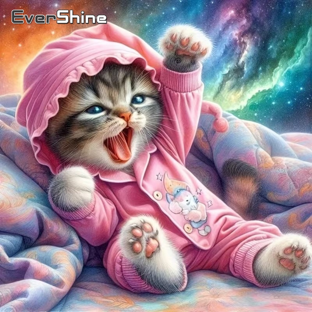 Resin Art For Beginner - EverShine Nuovo Arrivo Pittura Diamantata Gatto,