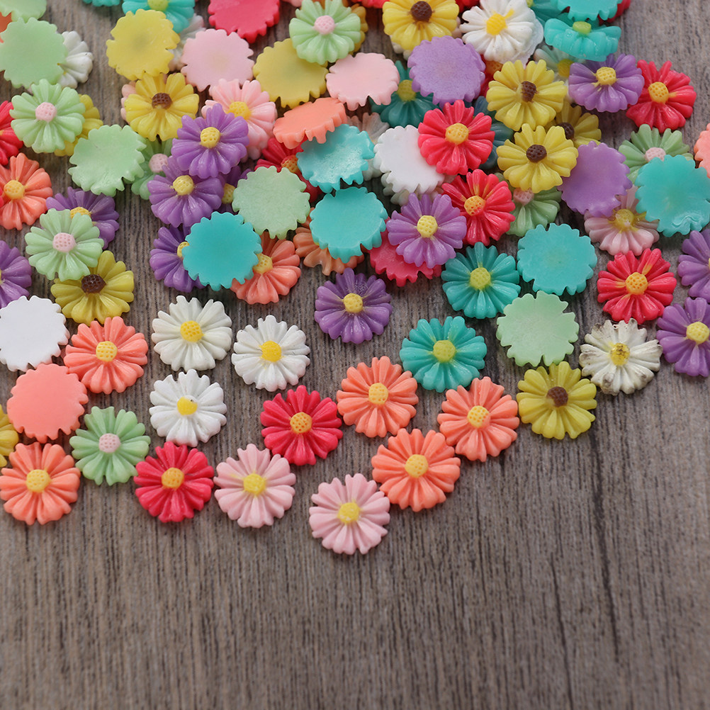 Resin Art Flowers - 200 pezzi di cabochon a forma