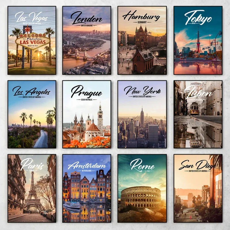 Resin Art World - Poster di Città Famose del Mondo: