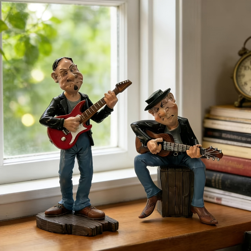 Resin Art Decoration Items - Statuetta Ornamentale di Chitarrista Fantasioso, Figurina