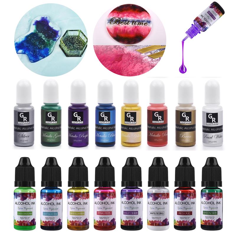 Resin Art Alcohol Ink - 10ml/15ml Arte Inchiostro Alcol Resina Pigmenti