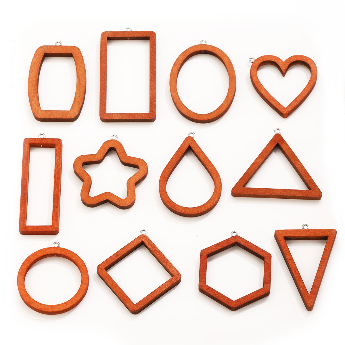 Resin Art Materials Wholesale - 10 Pezzi Ciondoli Geometrici in Legno