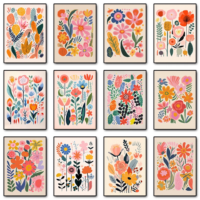 Resin Art Flowers - Poster e Stampe Floreali Vintage Stile