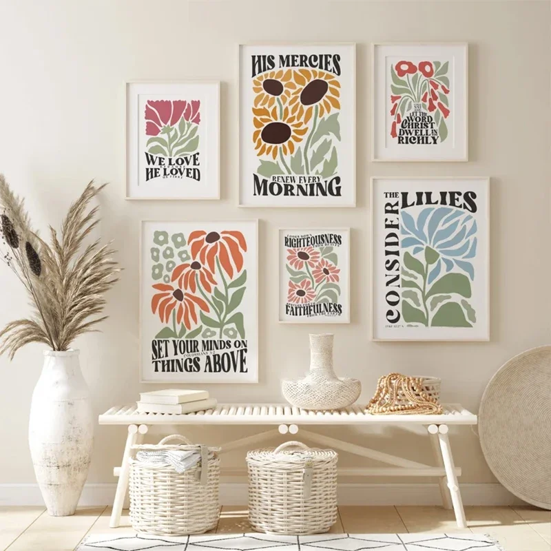 Resin Art Gallery - Poster artistico vintage con tema floreale,