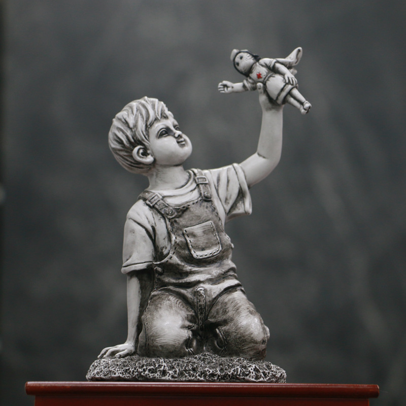 Resin Art For Anniversary Gift - Statuetta di Banksy, Artigianato Artistico, Figurina