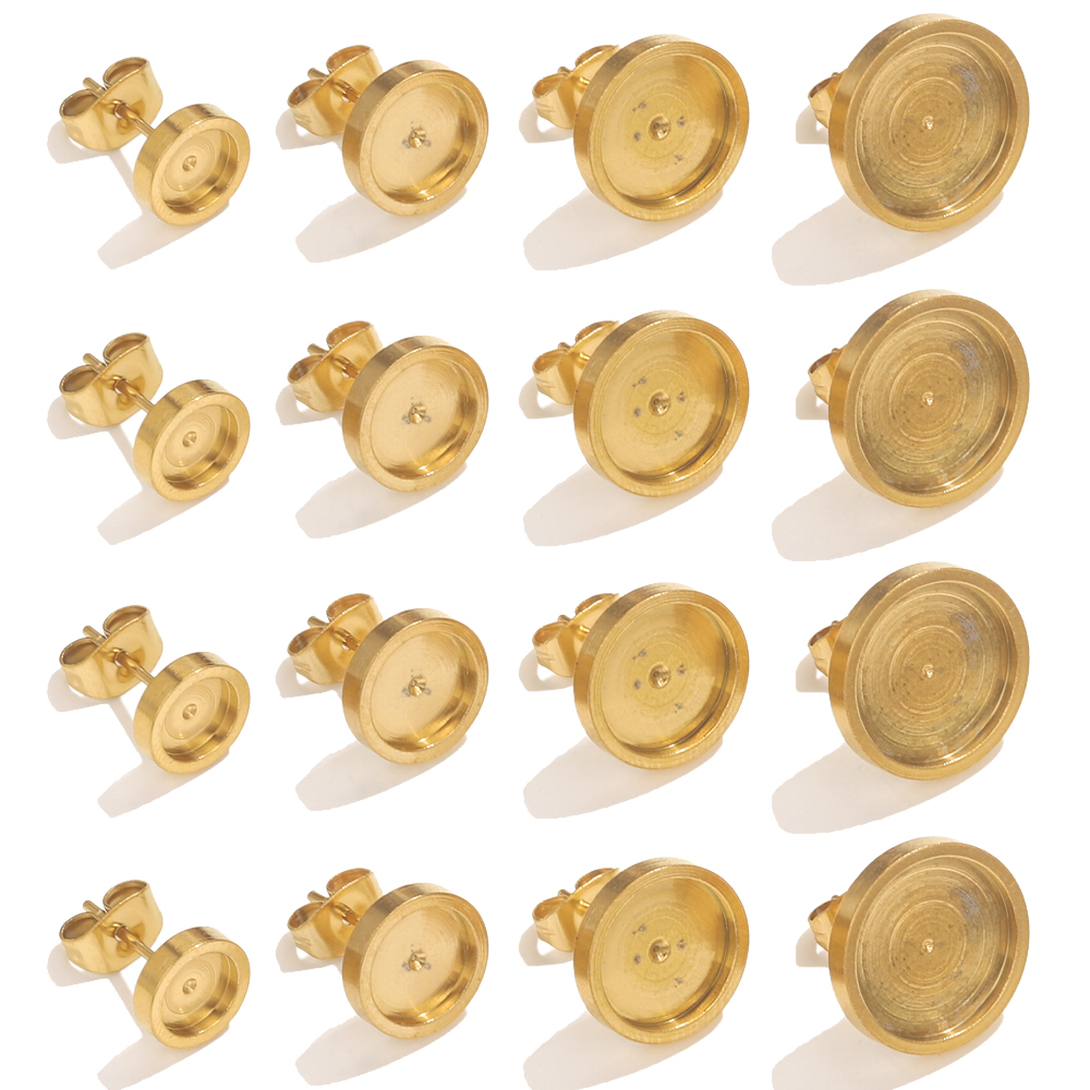Resin Art Materials Wholesale - 10 pz Acciaio Inossidabile Oro Orecchino