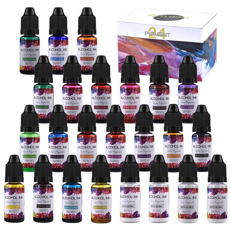 Resin Art Alcohol Ink - 1 Set Kit di pigmenti in