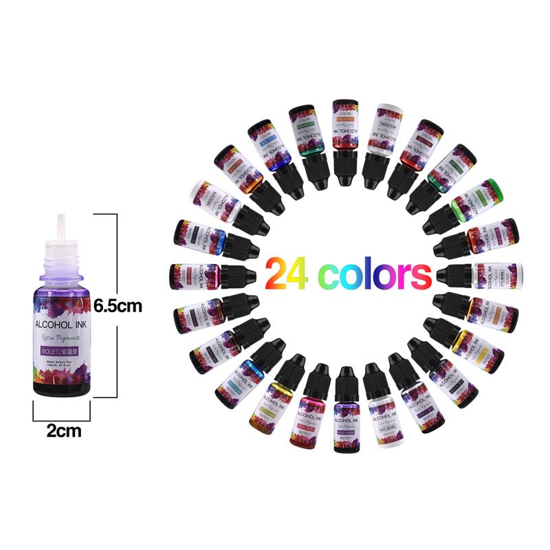 24 colori/Set 10ml resina pigm - Resin Art Alcohol Ink recensione e prezzo