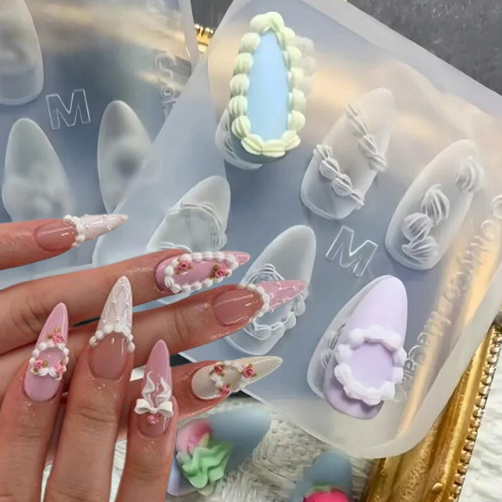 1pc 3D Crema Francese Unghie A - Resin Art Templates Free recensione e prezzo