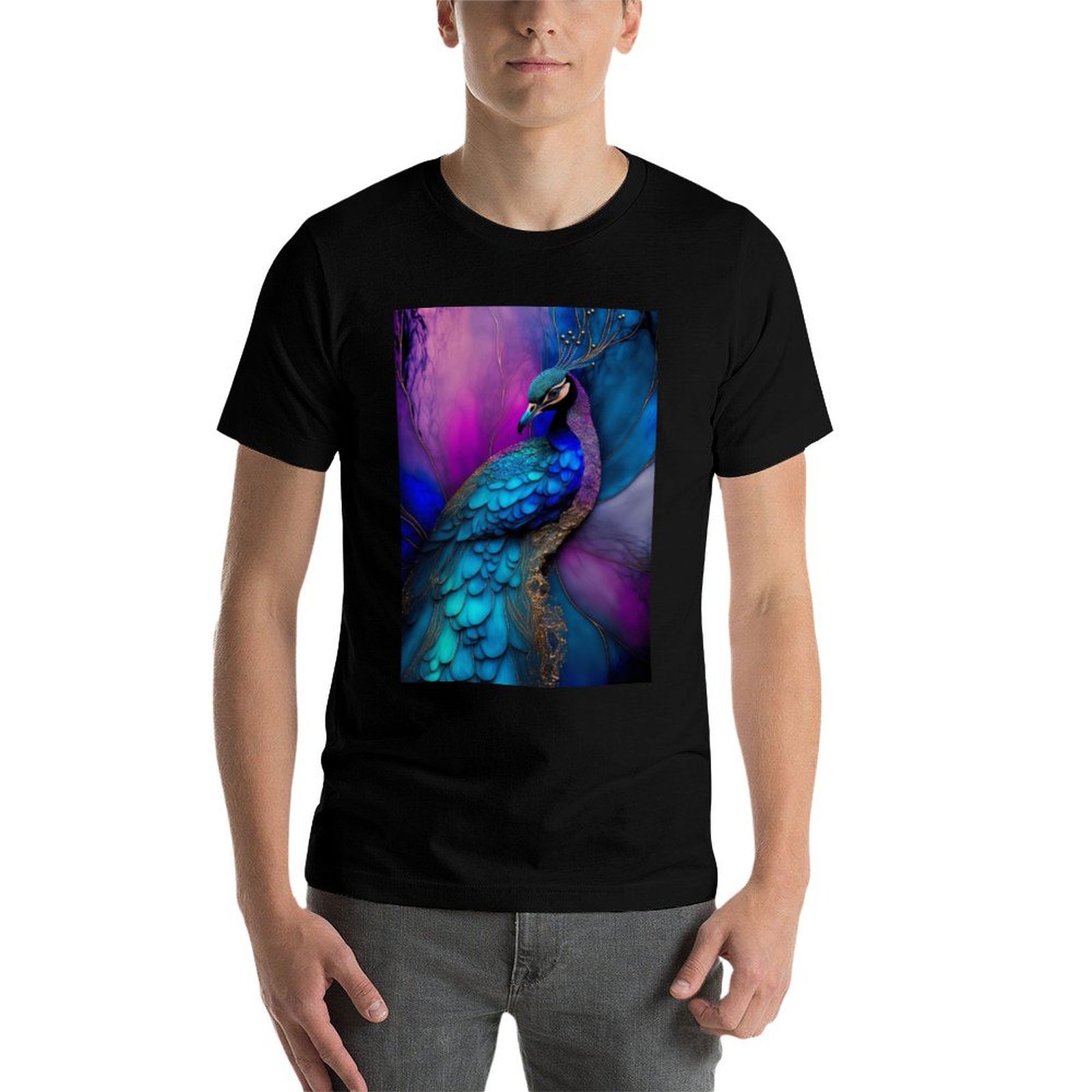 Piuma di Pavone - T-Shirt con  - Resin Art Alcohol Ink recensione e prezzo