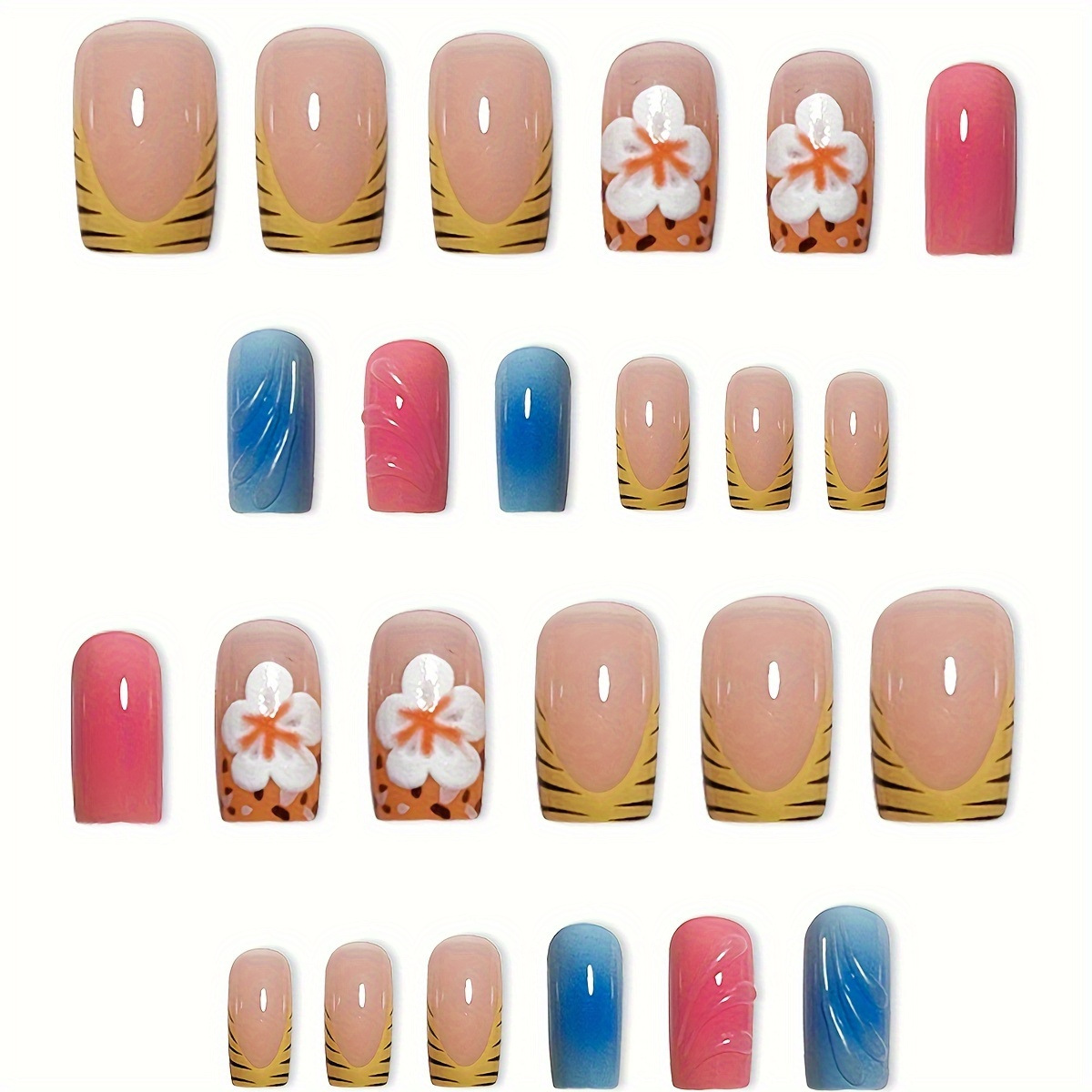 24 pezzi di unghie finte a tes - Resin Art Flowers recensione e prezzo