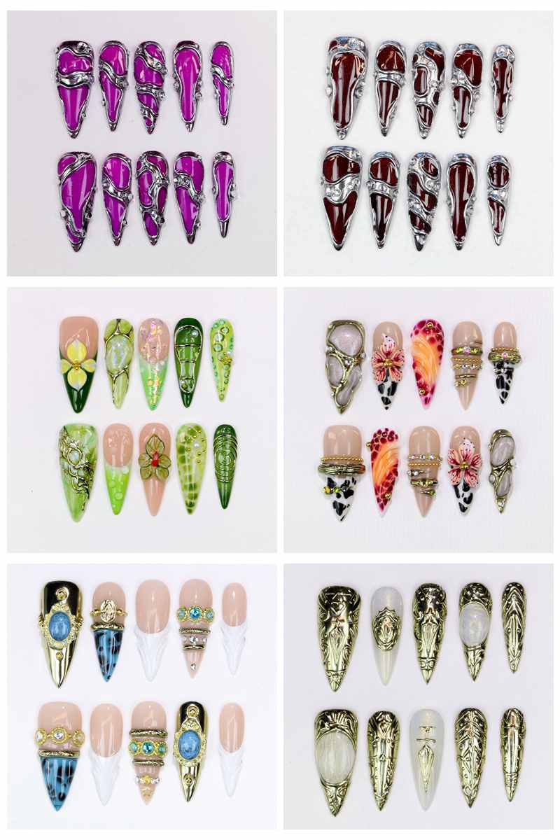 10 Pezzi Unghie Finte Lunghe a - Resin Art Flowers recensione e prezzo